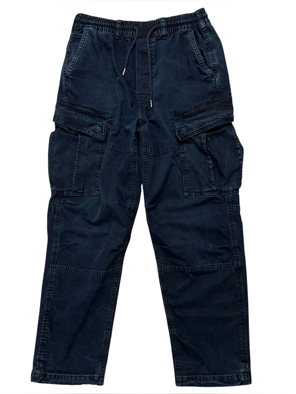 American Eagle Denim Cargo Jogger Pants Mens XS Drawstring Ankle String Blue